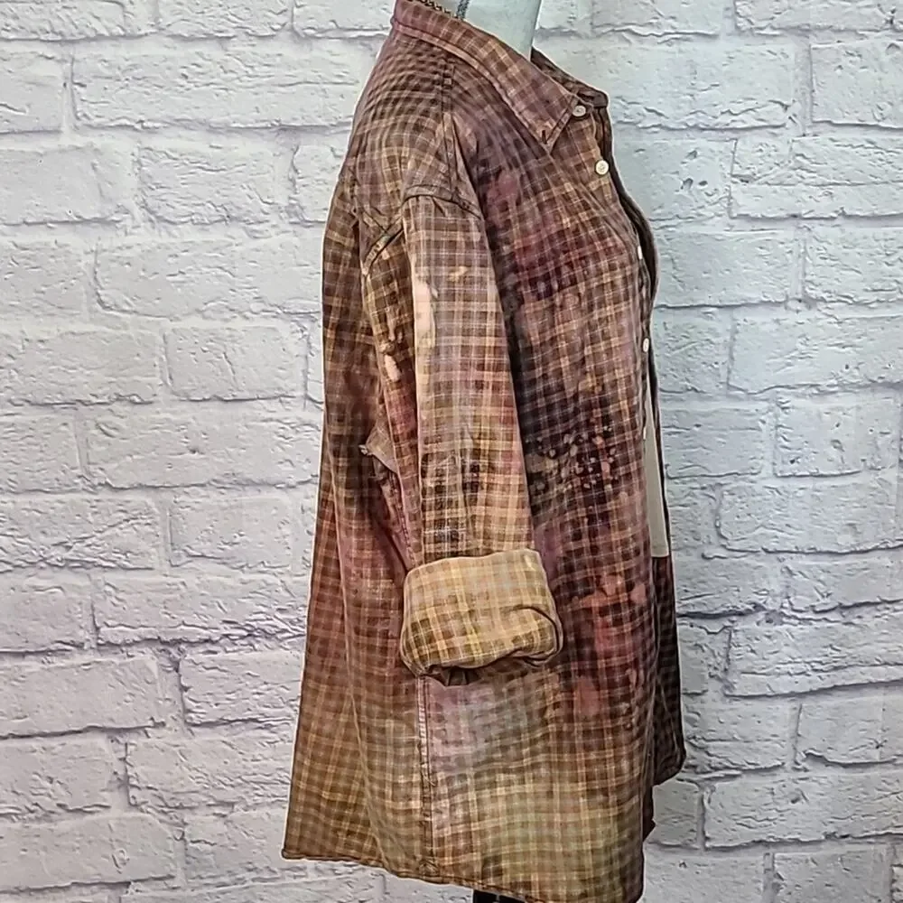 Reworked/upcycled flannel shirt - Picture 2 of 7